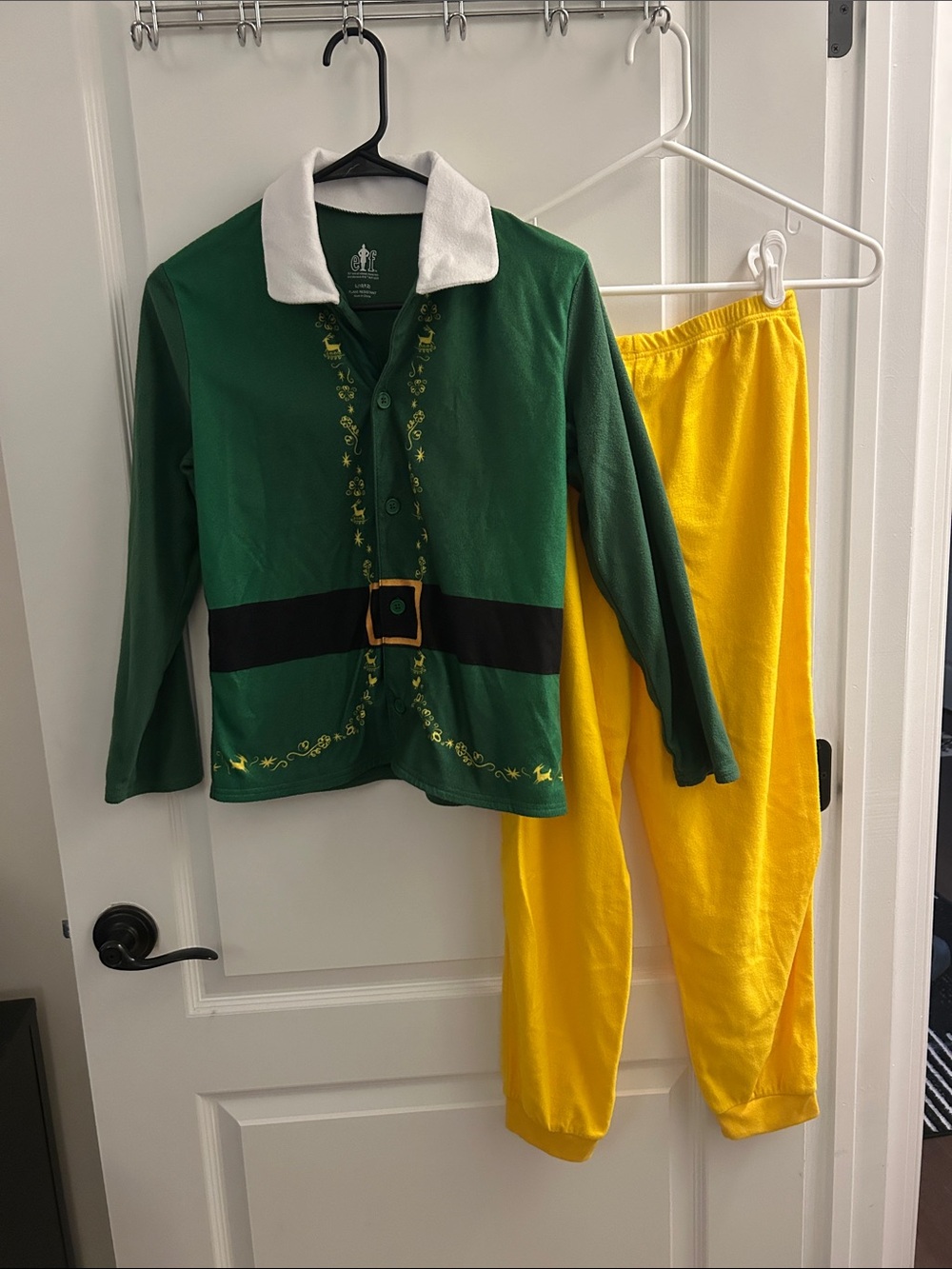 ELF Green and Yellow Festive Kids Holiday Pajama Costume